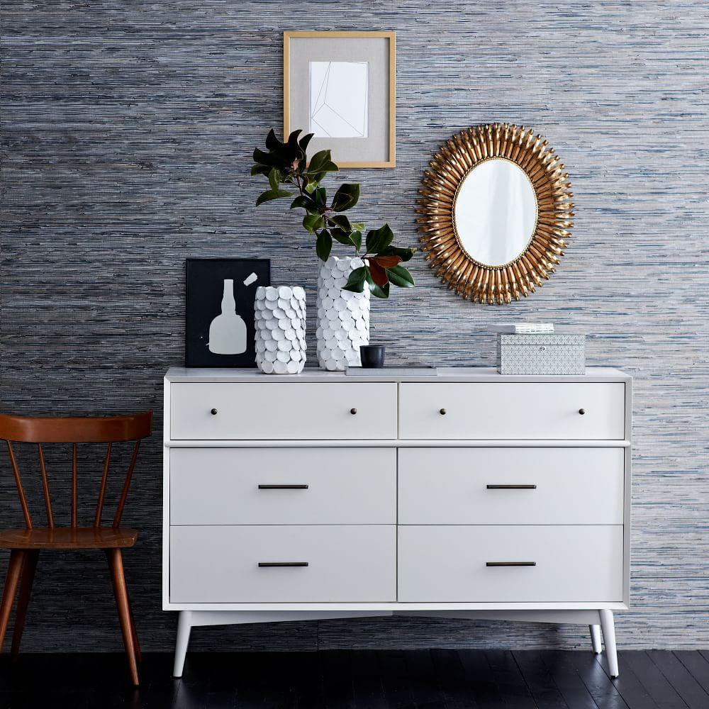 Mid Century 6 Drawer Chest White west elm United Kingdom